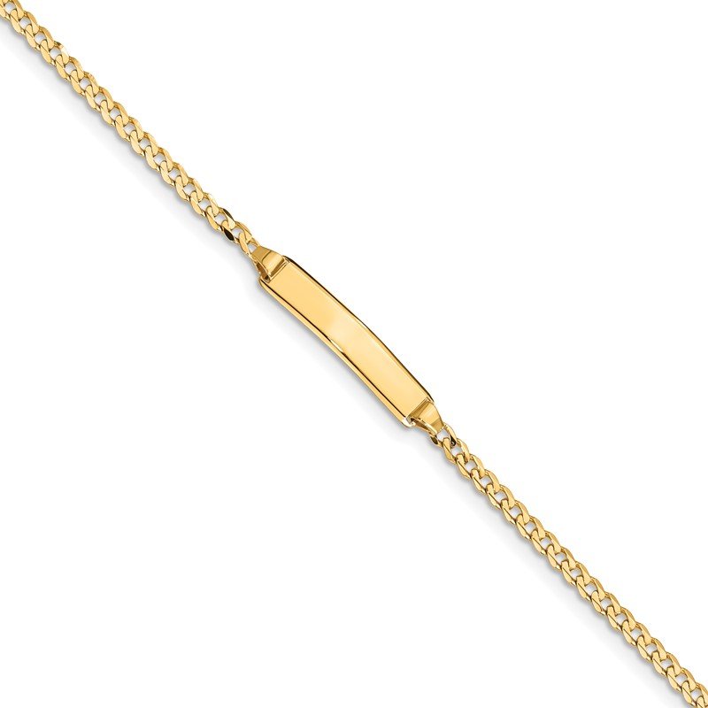 Curb Bracelet FB Jewels Solid 14K White Gold Oval ID Semi 