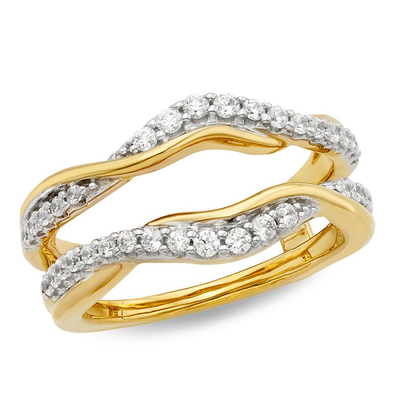 Two-tone gold, twist-style diamond insert