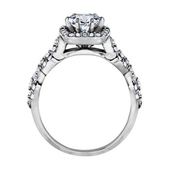 Princess Cut Halo Diamond Infinity Engagement Ring