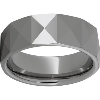 Rugged Tungsten™ 8mm Triangle Faceted Polished Band
