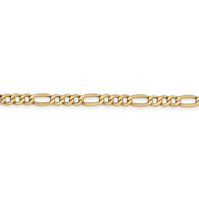 Beautiful Yellow gold 10K Leslies 10K 3.5mm Semi-Solid Figaro Chain