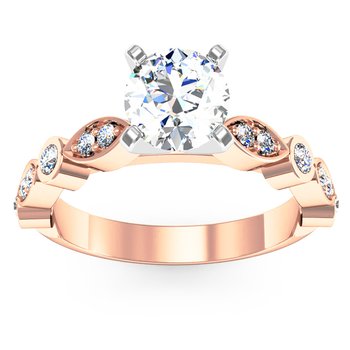 Pave & Bezel Diamond Engagement Ring