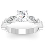 Pave & Bezel Diamond Engagement Ring
