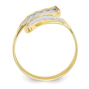 10K w/Rhodium Diamond-Cut Filigree Ring
