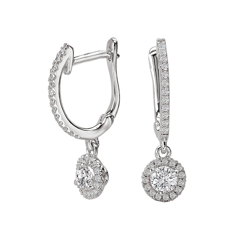 Tesoro Ladies Diamond Halo Earrings Diamonds Jewelry Unlimited