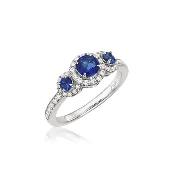 Electric Love Sapphire and Diamond Three-Stone Ring