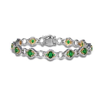 Stunning Emerald and Diamond Encrusted Bracelet