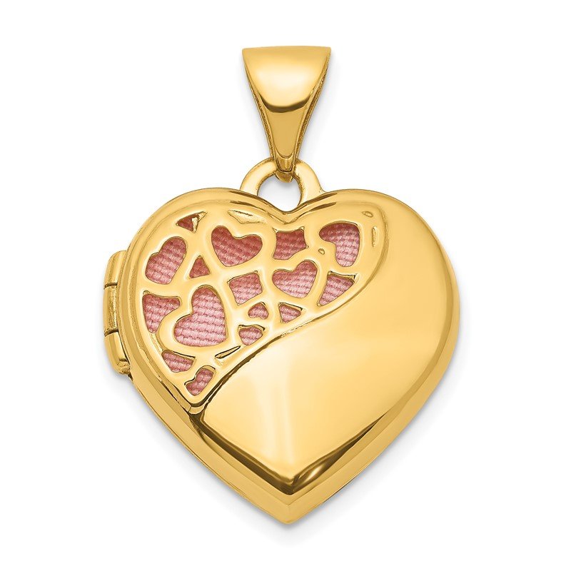21mm Silver Yellow Plated Floating Heart Pendant 