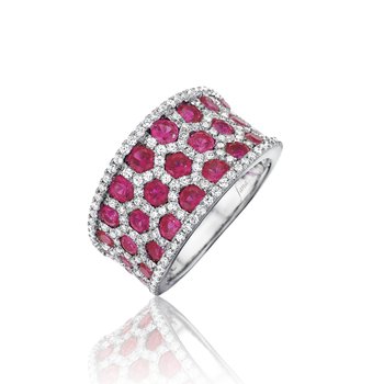 At First Sight Ruby and Diamond Multi-Row Ring