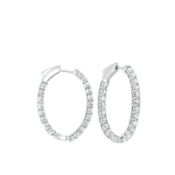 In-Out Diamond Hoop Earrings in 14K White Gold (3 ct. tw.) I2/I3 - H/K