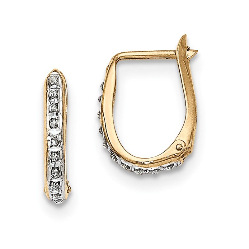 Sterling Silver Gold-plated Diamond Mystique Post Hoop Earrings 