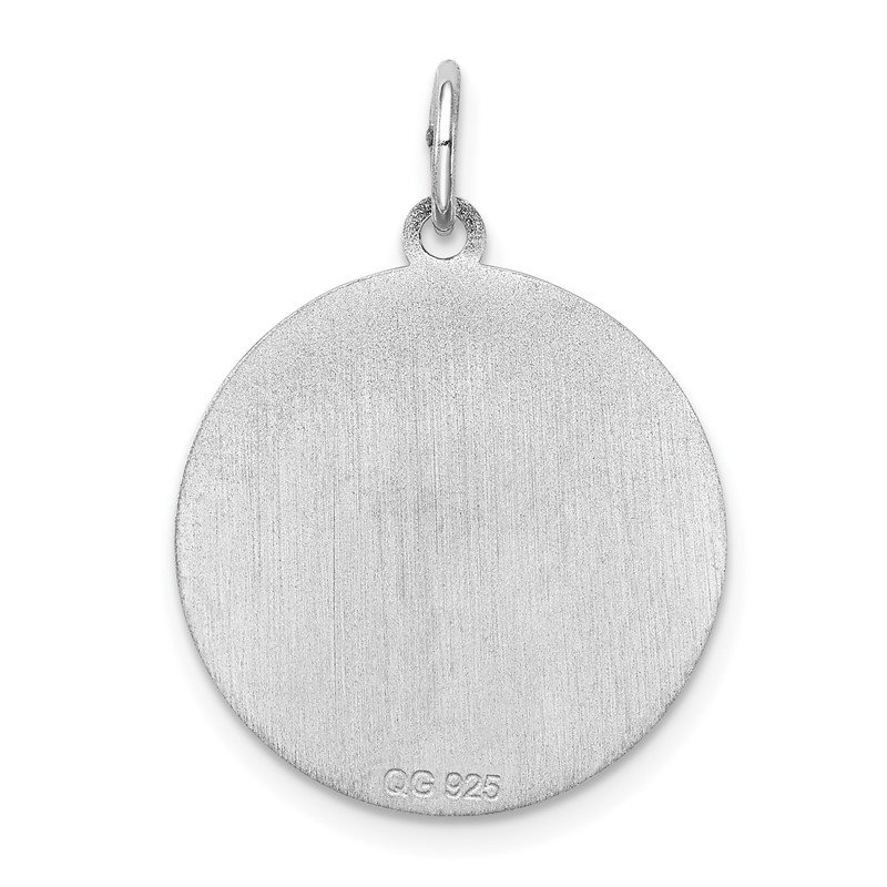 Sterling Silver Pug Disc Charm 