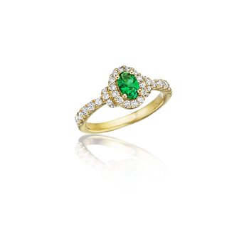 Pure Perfection Dainty Emerald and Diamond Ring