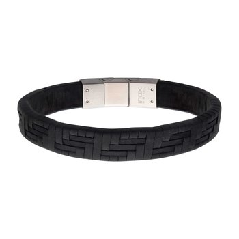 Twill Weave Suede Black Leather Bracelet BR41767BLK
