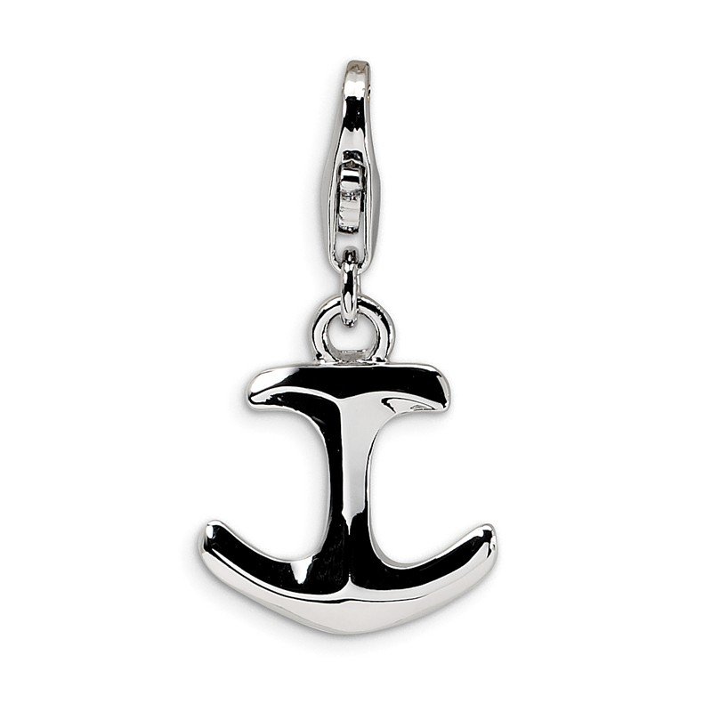 Sterling Silver Polished Anchor Charm 