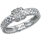 Alisa VHR 1513 D Sterling Traversa Band Ring, Diamond Hourglass