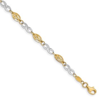 14K Two-Tone Polished Infinity Symbol 7.5in Bracelet