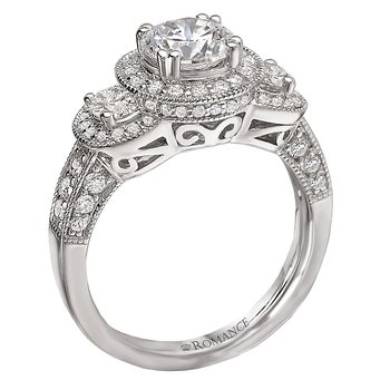 Semi-mount Diamond Halo Ring