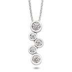 White gold and diamond drops necklace