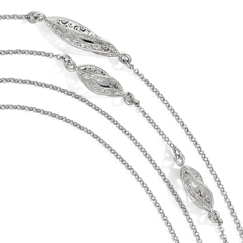 Sterling Silver Leslies Polished Scratch-finsh Filigree Pendant Solid Pendants /& Charms Jewelry
