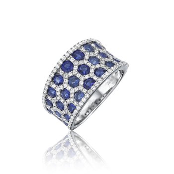 At First Sight Sapphire and Diamond Multi-Row Ring