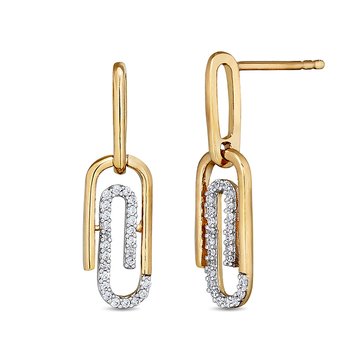 Two-tone gold paper clip earrings