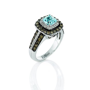 Aquamarine & Diamond White Gold Ring