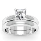 Classic Four Prong Engagement Ring with Matching Wedding Band
