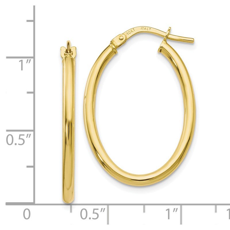 FB Jewels Solid Leslies 10K Yellow Gold Polished & Textured Twisted Hinged Hoop Earrings 