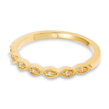 Yellow gold and diamond stackable band