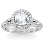 Round Diamond Halo Engagemant Ring