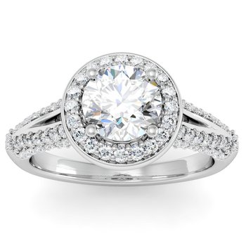 Round Diamond Halo Engagemant Ring