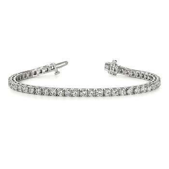 White gold, straight-link diamond tennis bracelet