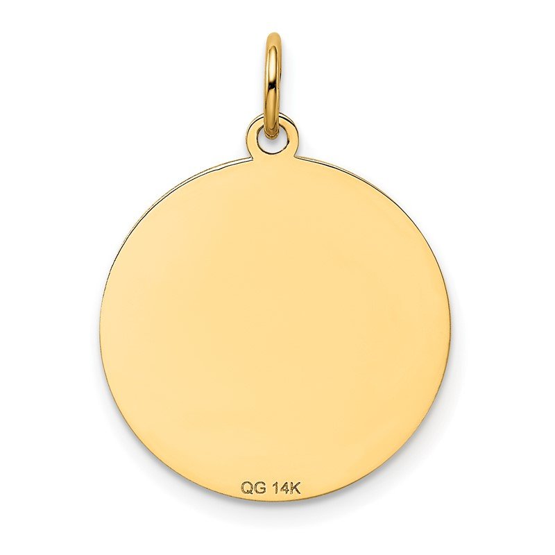 14K Yellow Gold German Shepherd Disc Charm 