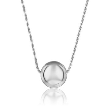 Sterling silver ball necklace with snake chain