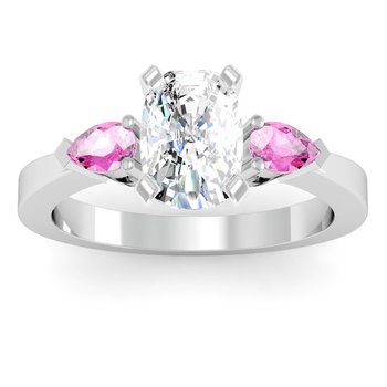Classic Pear Shaped Pink Sapphire Engagement Ring