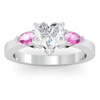 Classic Pear Shaped Pink Sapphire Engagement Ring