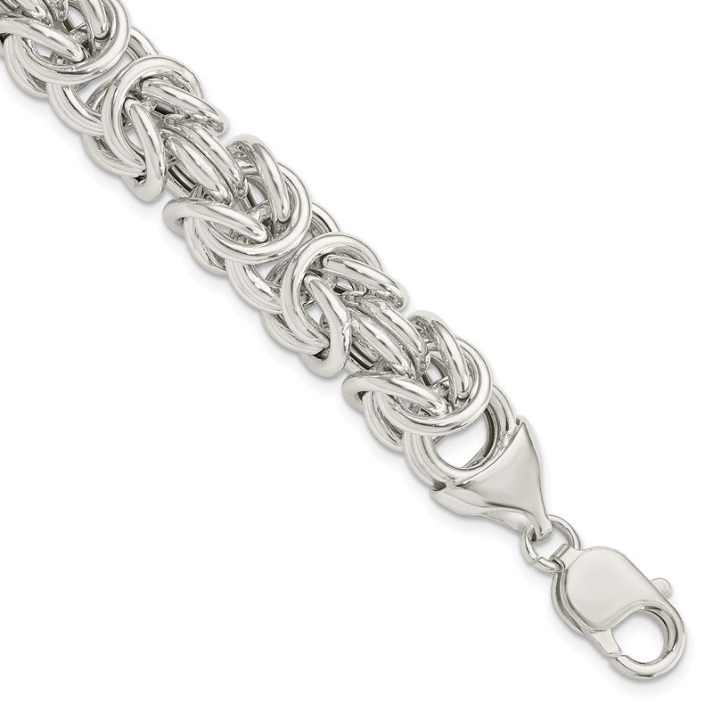 Sterling Silver Fancy Link Bracelet 8 Inches 