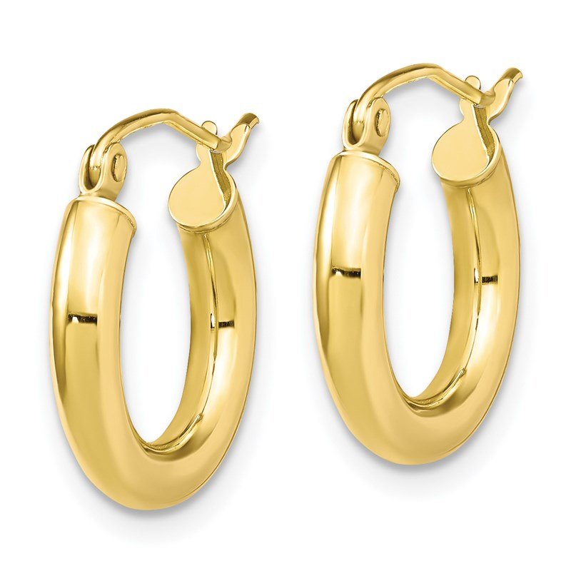 Beautiful Leslie's 10K Polished Hinged Hoop Earrings 