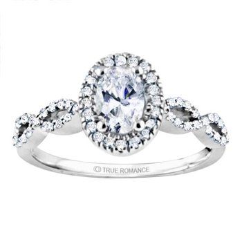 Oval Cut Halo Diamond Infinity Engagement Ring