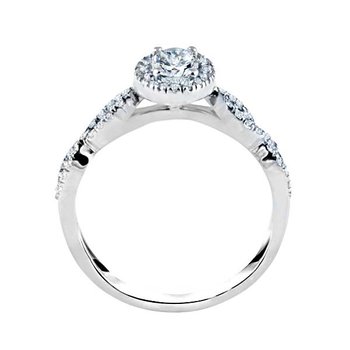 Oval Cut Halo Diamond Infinity Engagement Ring