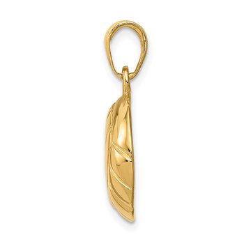 14k Polished Open-Backed Volleyball Pendant