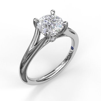 Round Cut Solitaire With Delicate Split Band