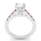 Cathedral Channel set Ruby & Diamond Engagement Ring