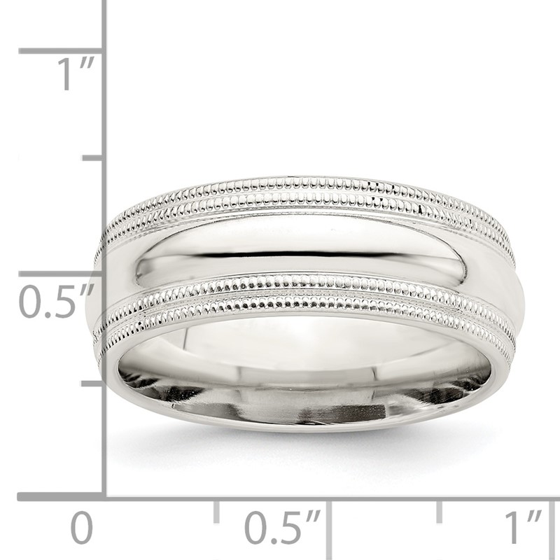 925 Sterling Silver Comfort Fit 3mm Milgrain Wedding Ring Band Size 4-13 