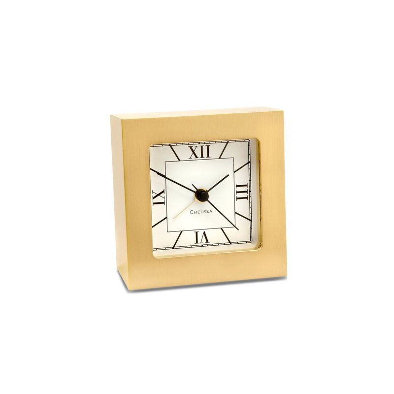 Chelsea Clocks Square Desk Alarm Clock In Brass P Church Jewelers
