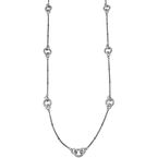 Alisa VHN 1508 Long Round Sterling Traversa And Shiny Link Box Chain Necklace VHN 1508