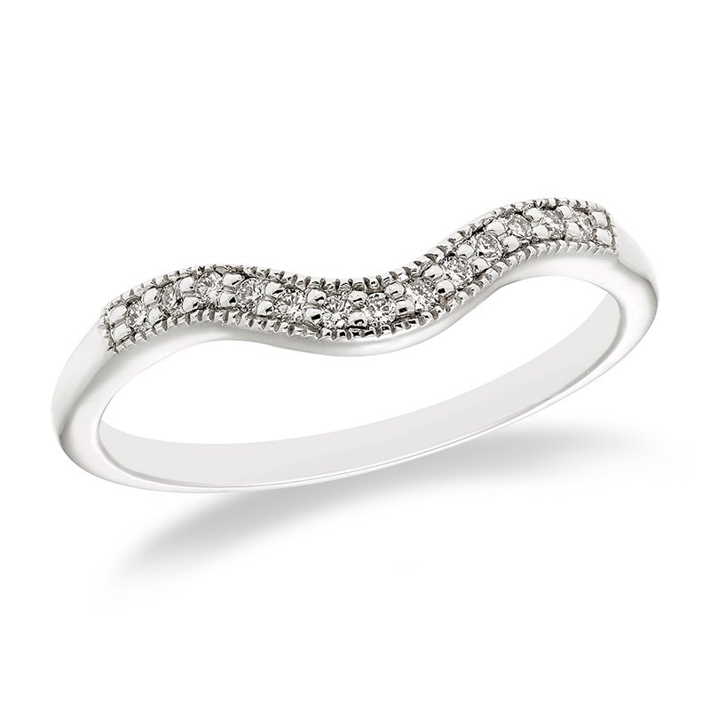 Beatrice white gold and diamond curved wedding band