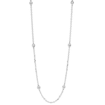 Diamond Station Necklace in 14k White Gold (¾ ctw)