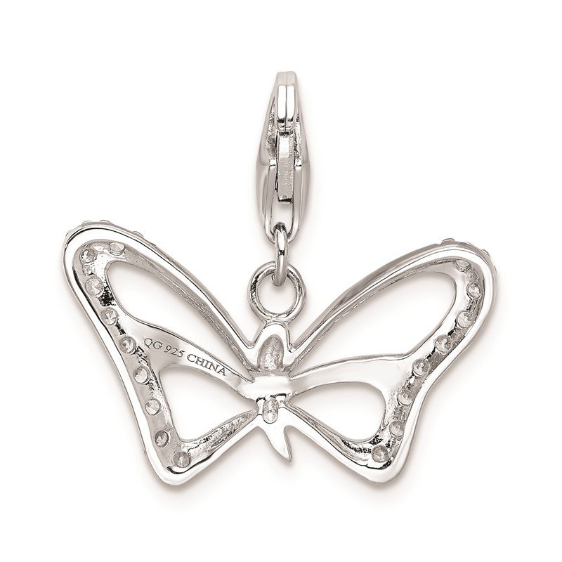 925 Sterling Silver Polished Butterfly Charm Pendant 